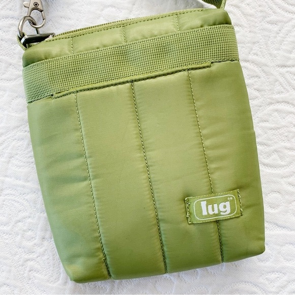 LUG Quilted Puffer Travel Crossbody Bag, Lime Green - Picture 2 of 6